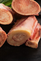 Raw uncooked beef bone marrow