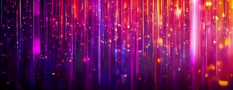 Vibrant, colorful neon lights on a dark background, creating a futuristic, digital, and abstract composition perfect for technology and sci-fi themes.