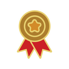 medal with stars. champion award. flat design style. Suitable for races, competitions, sports, education. vector design template