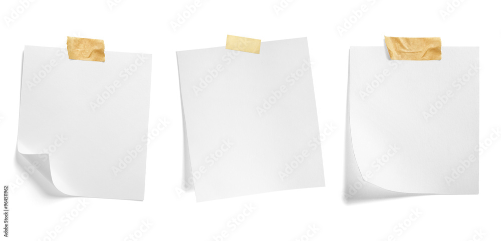 Poster paper message note reminder blank background office business white empty page label adhesive tape