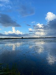 sunset over the lake