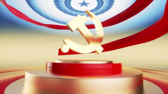 golden emblem of communist party