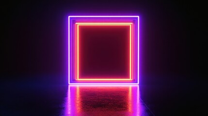 Neon Light Square Portal
