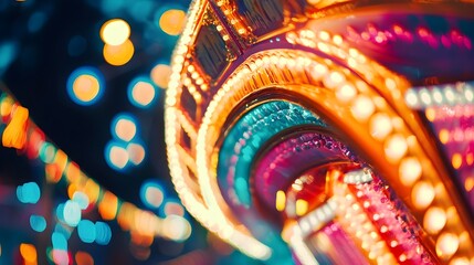 Glowing Carnival Lights Capturing the Energy and Excitement of the Nighttime