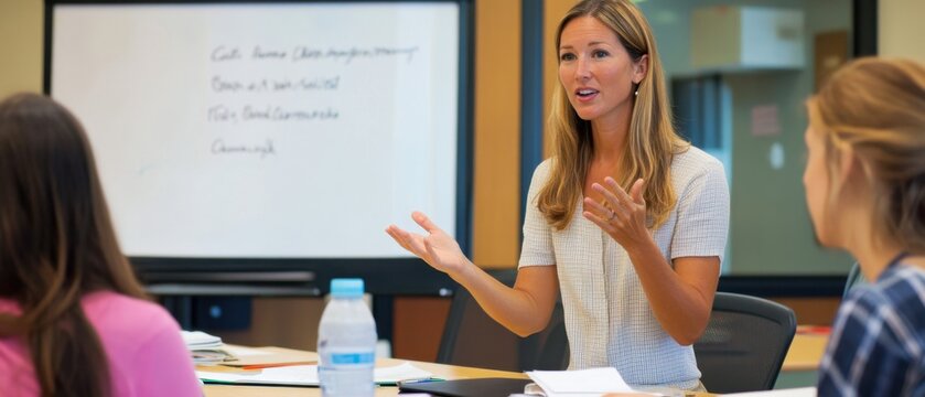 Leadership coach mentoring young leaders in a workshop inspiring visionary thinking strategic leadership skills and team building effective coaching and empowerment