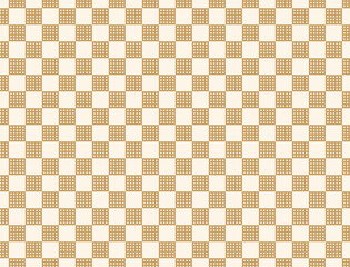 シームレスなパターン。チェック柄、日本の伝統模様、シンプルな幾何学模様。