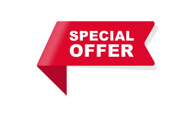 Special offer label. Business advertisement banner. Isolated vector illustration.