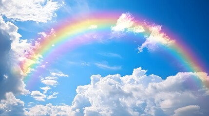 Magnificent Rainbow Arch Illuminating Cloudy Skies After Stormy Downpour