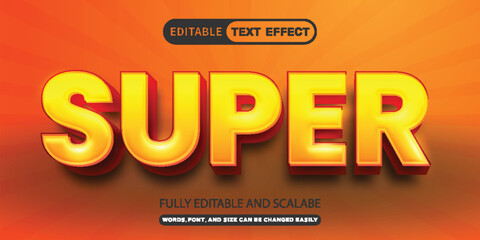 Super 3D vector editable text effect