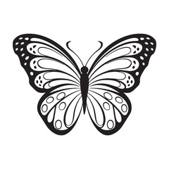Butterfly silhouette vector illustration art design. Silhouette Butterflies Isolated. insects butterfly outline, tattoo, coloring, vector logo icon set on a white background