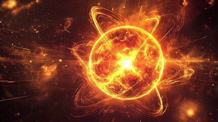 Obraz premium Striking Visualization of Radiation Emitted During Nuclear Fission Process