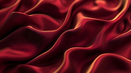 Obraz premium image features rich, flowing red fabric with soft, elegant folds and a velvet-like texture, evoking a sense of luxury and warmth