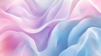 Obraz premium abstract artwork features soft, flowing waves in pastel hues of pink, blue, and purple, creating a gentle and serene atmosphere with a smooth, airy texture