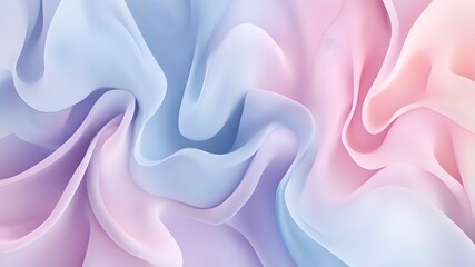Obraz premium abstract artwork features soft, flowing waves in pastel hues of pink, blue, and purple, creating a gentle and serene atmosphere with a smooth, airy texture