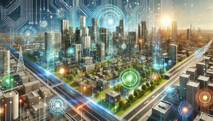 Obraz premium Harmonious Integration: AI and Humanity