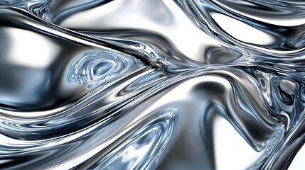 Captivating Abstract Liquid Metal Texture with Shimmering Reflections