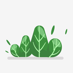 Flat illustration green bush for decorations design