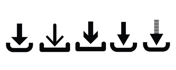 Download icon. Downloading sign. Download button. Arrow downloading icon. Download files icon. Vector illustration. © Abir Debnath