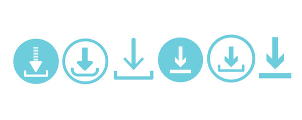 Download icon set vector. install symbol. Software download icon. Download button Collection.