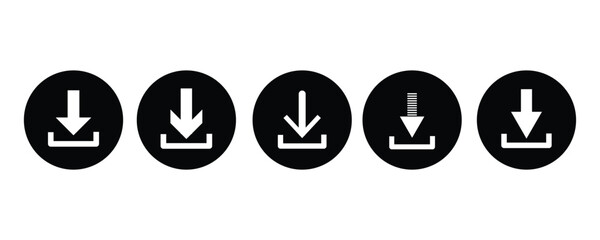 Download icon set vector. install symbol. Software download icon. Download button Collection.