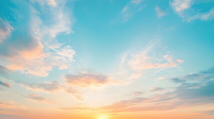 Gradient Sky with Soft Clouds and Peaceful Sunrise Colors