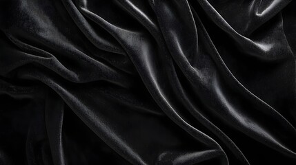 Obraz premium Luxurious Black Velvet Background with Soft Shadows and Centered Copy Space