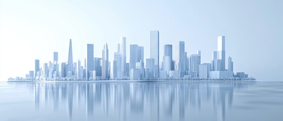 Obraz premium Future urban design minimal composition smart city eco-friendly architecture integrated tech cityscape 3D render