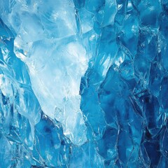 Obraz premium A close-up of the ice walls inside the Crystal Ice Cave, showing the delicate patterns and shades of blue