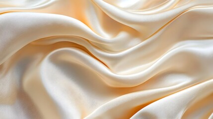 Obraz premium Champagne-Colored Satin Fabric with Delicate Ripples,Elegant and Soft Design