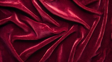 Obraz premium Luxurious Deep Red Velvet Texture with Centered Blank Space for Copy