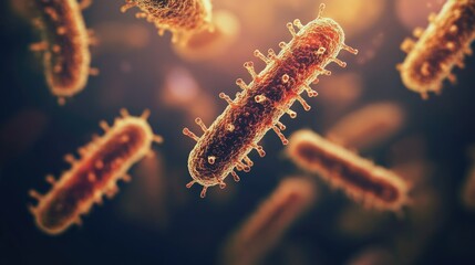 Fototapeta premium Bacteria on a surface with clear copy space