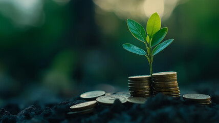 Gold Coins and Bitcoin Symbolizing Investment and Financial Growth