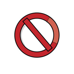 Forbidden sign empty. prohibited and ban signs. Crosser out red prohibit caution in circle. Not Allowed Sign Vector.