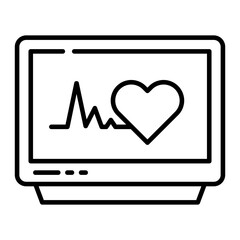 Fototapeta premium ecg monitor line icon