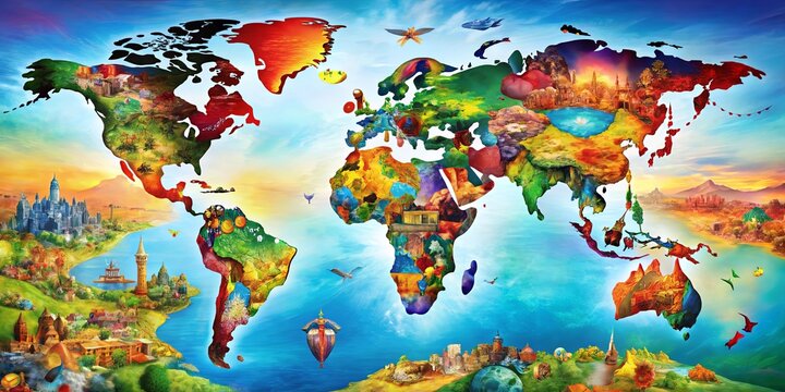 Vibrant and lively world full of colorful imagery