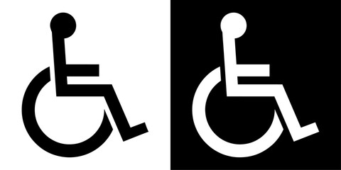 ofvs721 OutlineFilledVectorSign ofvs - wheelchair accessible vector icon . access sign . disabled person . isolated transparent . outline and filled version . AI 10 / EPS / PNG . g12067