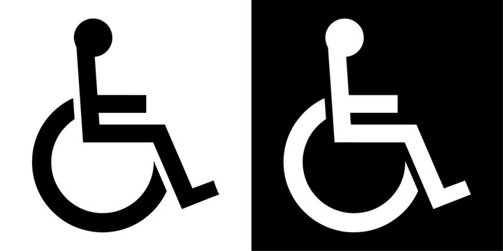 ofvs721 OutlineFilledVectorSign ofvs - wheelchair accessible vector icon . access sign . disabled person . isolated transparent . outline and filled version . AI 10 / EPS / PNG . g12067