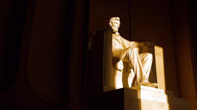 The Lincoln Memorial Interior Sunrise Closeup