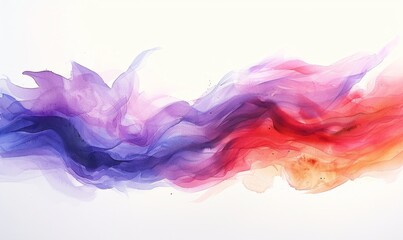 Fototapeta premium Watercolor abstract windy day on white.