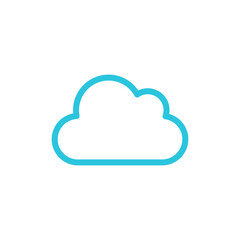 White cloud icon. Isolated on white background. From blue icon set.
