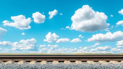 Vertical railway under cloudscape