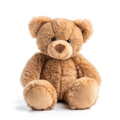 Fototapeta premium A cute teddy bear front view isolated on a white background
