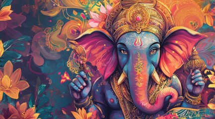 Fototapeta premium Lord Ganesha, Generative AI