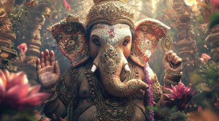 Naklejka premium Lord Ganesha, Generative AI