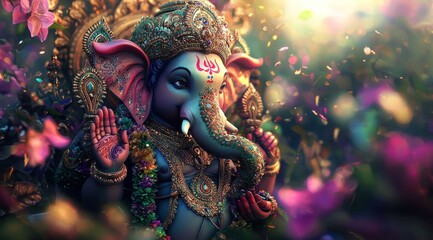 Obraz premium Lord Ganesha, Generative AI