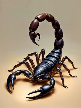 Thick-Tailed Scorpion Parabuthus transvaalicus on Neutral Background