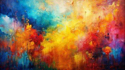 Fototapeta premium Abstract art painting on canvas with unique textures and vibrant colors