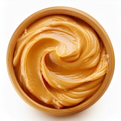 Peanut cream, swirl isolated on white background