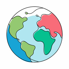  A simple and colorful illustration of the Earth, perfect for representing our planet in a minimalist and fun way. Ideal for educational projects, environmental awareness campaigns.