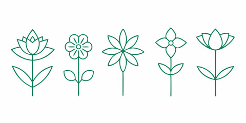  Set of five minimalist line art flower illustrations. Perfect for adding a touch of nature to your designs, these simple and elegant graphics are ideal for branding, websites, social media.